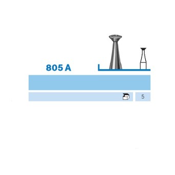 805A.104.023 KOMET FRESA DIAMANTE CONO INVERTIDO PIEZA DE MANO ø 023 - 5uds