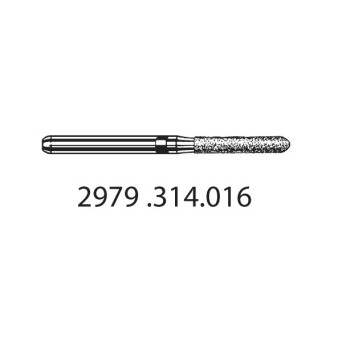 2979.314.016  KOMET FRESA DIAMANTE HUEVO TURBINA ø 016 GRANO EXTRA GRUESO 5 ud.