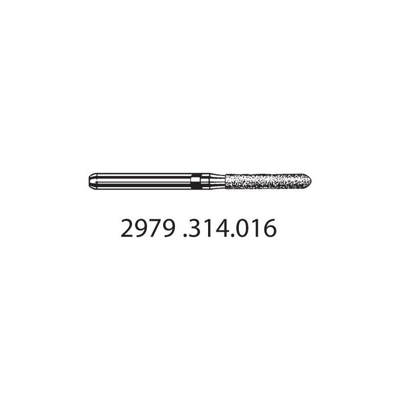 2979.314.016  KOMET FRESA DIAMANTE HUEVO TURBINA ø 016 GRANO EXTRA GRUESO 5 ud.