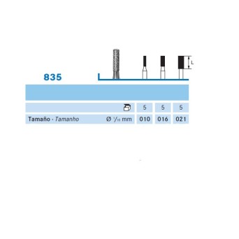 835.104.010 KOMET FRESA DIAMANTE CILINDRICA PIEZA DE MANO ø 010 - 5uds