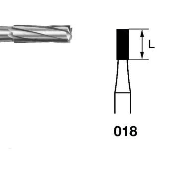 H21.104.018 KOMET FRESA C. TUNGSTENO CILINDRICA PIEZA DE MANO ø 018 - 5uds
