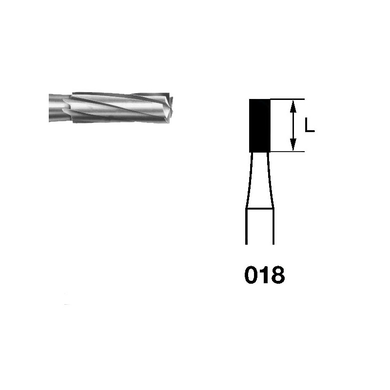 H21.104.018 KOMET FRESA C. TUNGSTENO CILINDRICA PIEZA DE MANO ø 018 - 5uds