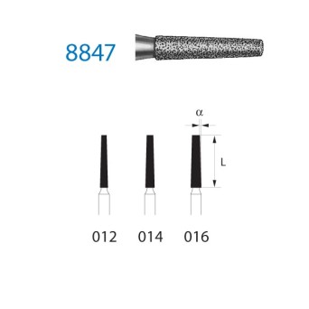 8847.314.014  KOMET FRESA DIAMANTE CONICA TURBINA ø 014 GRANO FINO 5 ud.