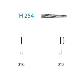 H254.314.012  KOMET FRESA C. TUNGSTENO CONICA TURBINA ø 012  5 ud.