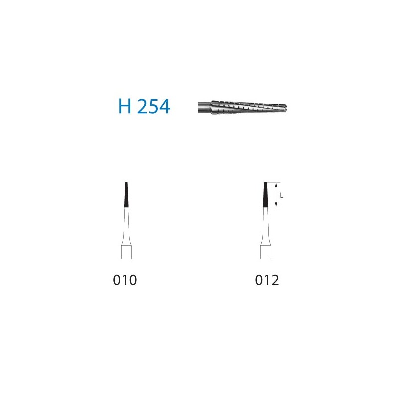 H254.314.012  KOMET FRESA C. TUNGSTENO CONICA TURBINA ø 012  5 ud.