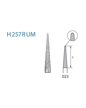 H257RUM.104.023 KOMET FRESA C. TUNGSTENO CONICA REDONDEADA PIEZA DE MANO ø 023 - 1uds