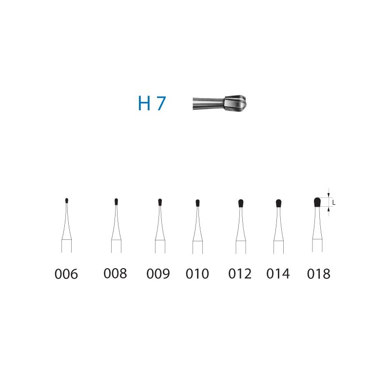 H7.314.012  KOMET FRESA C. TUNGSTENO PERA TURBINA ø 012  5 ud.