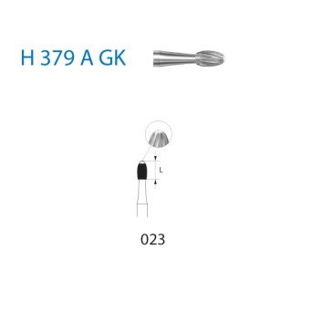 H379AGK.204.023  KOMET FRESA C. TUNGSTENO HUEVO CONTRAANGULO ø 023  5 ud.