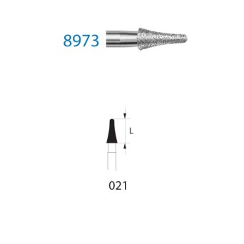 8973.314.021  KOMET FRESA DIAMANTE FORMAS ESPECIALES TURBINA ø 021 GRANO FINO 5 ud.
