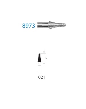 8973.314.021  KOMET FRESA DIAMANTE FORMAS ESPECIALES TURBINA ø 021 GRANO FINO 5 ud.