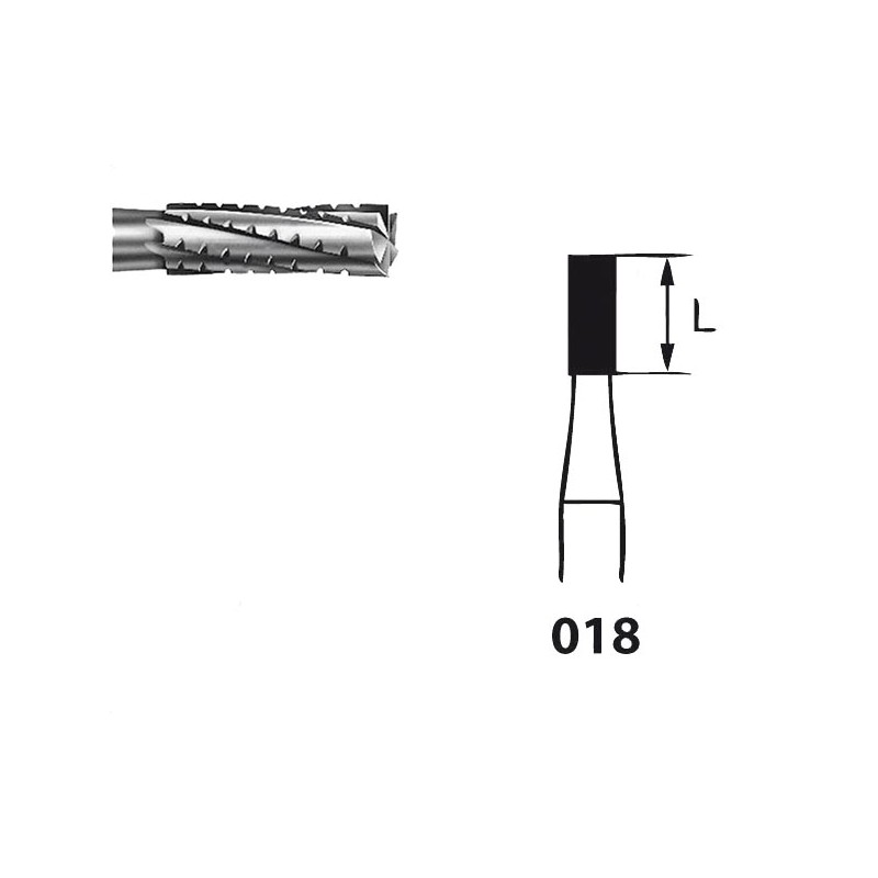 H31.104.018 KOMET FRESA C. TUNGSTENO CILINDRICA PIEZA DE MANO ø 018 - 5uds