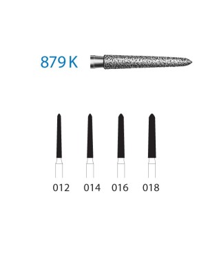879K.314.012  KOMET FRESA DIAMANTE TORPEDO CONICA TURBINA ø 012 GRANO ESTANDAR 5 ud.