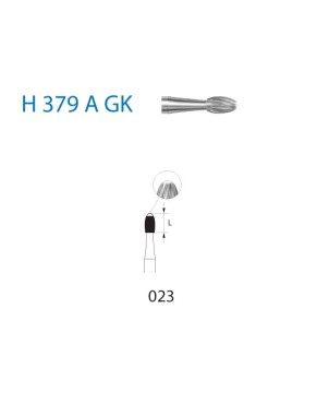 H379AGK.314.023  KOMET FRESA C. TUNGSTENO HUEVO TURBINA ø 023  5 ud.