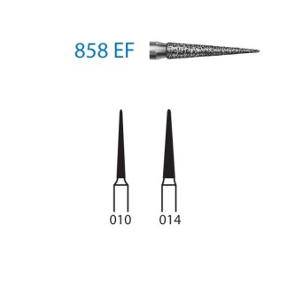 858EF.314.010  KOMET FRESA DIAMANTE LANZA TURBINA ø 010 GRANO EXTRA FINO 5 ud.