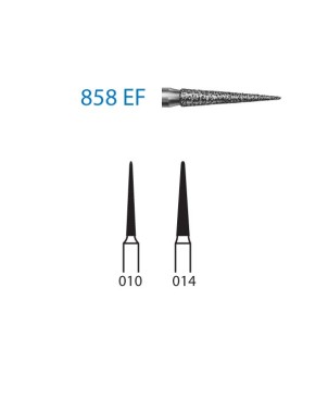858EF.314.010  KOMET FRESA DIAMANTE LANZA TURBINA ø 010 GRANO EXTRA FINO 5 ud.