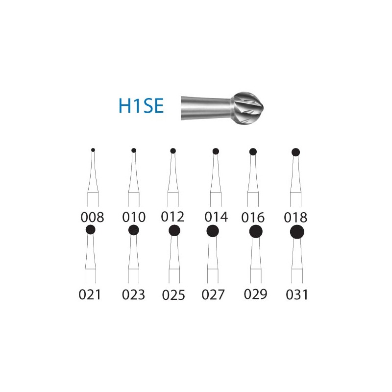 H1SE.204.025  KOMET FRESA C. TUNGSTENO BOLA CONTRAANGULO ø 025  5 ud.