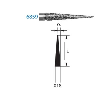 6859.314.018  KOMET FRESA DIAMANTE LANZA TURBINA ø 018 GRANO GRUESO 5 ud.