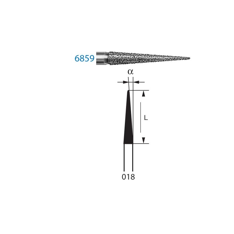 6859.314.018  KOMET FRESA DIAMANTE LANZA TURBINA ø 018 GRANO GRUESO 5 ud.