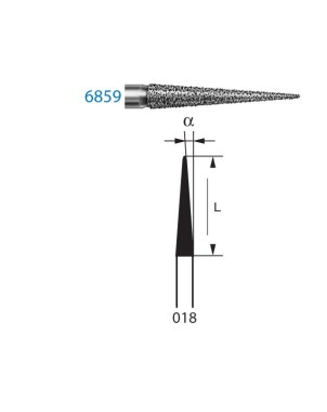 6859.314.018  KOMET FRESA DIAMANTE LANZA TURBINA ø 018 GRANO GRUESO 5 ud.