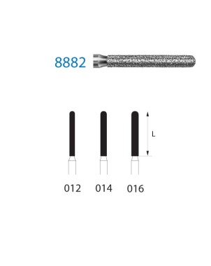 8882.314.014  KOMET FRESA DIAMANTE CILINDRICA REDONDEADA TURBINA ø 014 GRANO FINO 5 ud.