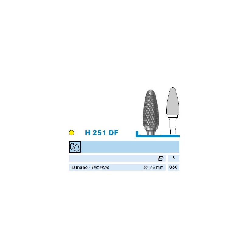 H251DF.104.060 KOMET FRESA C. TUNGSTENO BELLOTA PIEZA DE MANO ø 060 - 1uds
