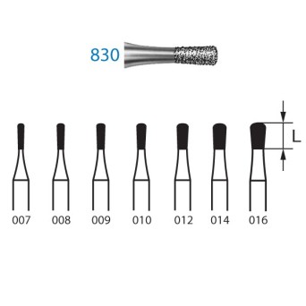 830.314.008  KOMET FRESA DIAMANTE PERA TURBINA ø 008 GRANO ESTANDAR 5 ud.