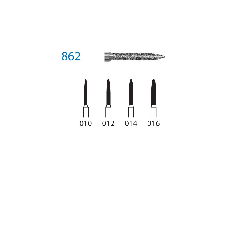 862.314.014  KOMET FRESA DIAMANTE LLAMA TURBINA ø 014 GRANO ESTANDAR 5 ud.