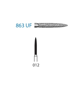 863UF.314.012  KOMET FRESA DIAMANTE LLAMA TURBINA ø 012 GRANO ULTRA FINO 5 ud.