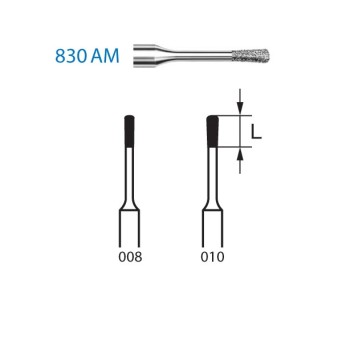 830AM.314.008  KOMET FRESA DIAMANTE PERA TURBINA ø 008 GRANO ESTANDAR 5 ud.