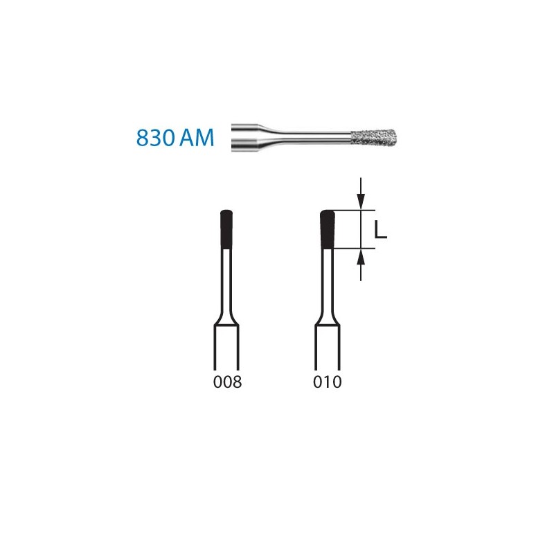 830AM.314.008  KOMET FRESA DIAMANTE PERA TURBINA ø 008 GRANO ESTANDAR 5 ud.