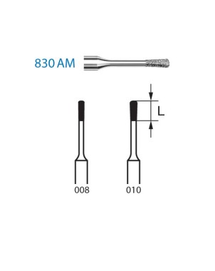830AM.314.008  KOMET FRESA DIAMANTE PERA TURBINA ø 008 GRANO ESTANDAR 5 ud.