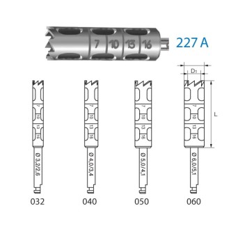 227A.204.032  KOMET FRESA ACERO CILINDRICA CONTRAANGULO ø 032  1 ud.