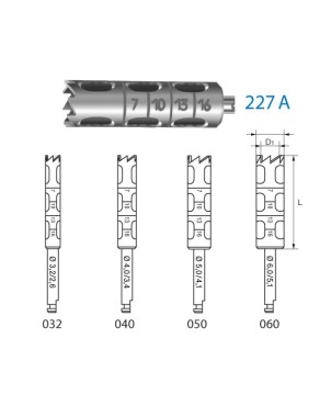 227A.204.032  KOMET FRESA ACERO CILINDRICA CONTRAANGULO ø 032  1 ud.