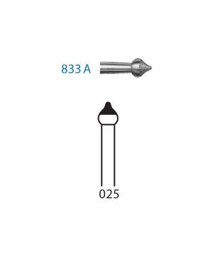 833A.314.025  KOMET FRESA DIAMANTE FORMAS ESPECIALES TURBINA ø 025 GRANO ESTANDAR 5 ud.