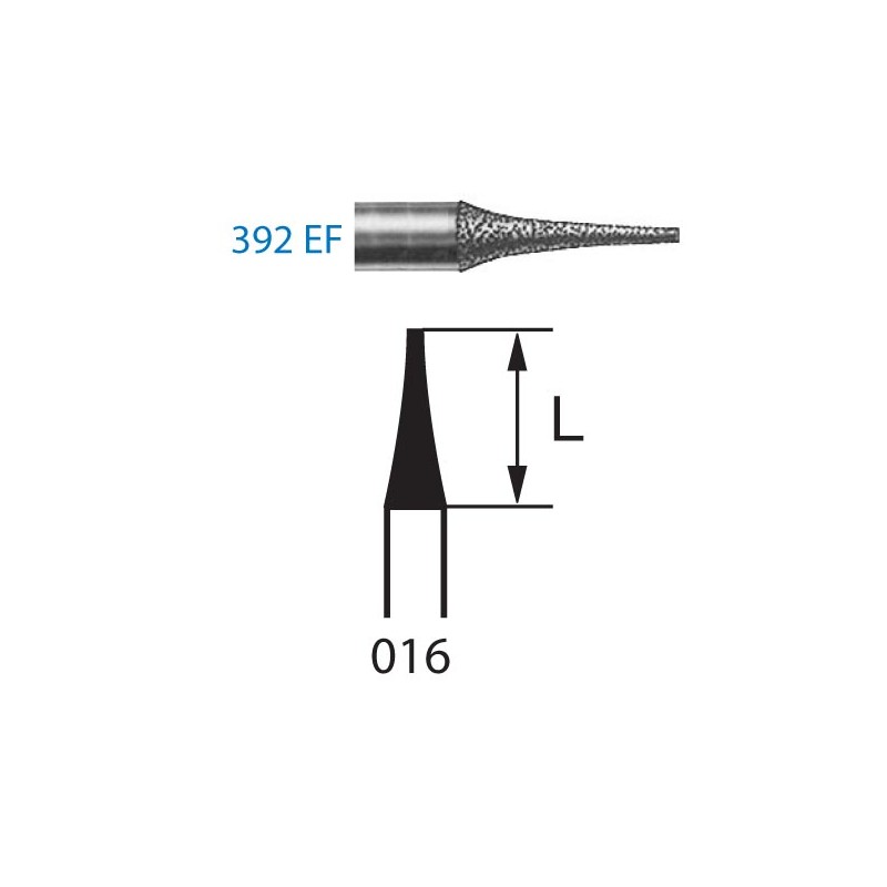 392EF.314.016  KOMET FRESA DIAMANTE FORMAS ESPECIALES TURBINA ø 016 GRANO EXTRA FINO 5 ud.