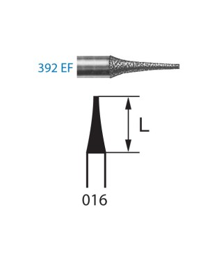 392EF.314.016  KOMET FRESA DIAMANTE FORMAS ESPECIALES TURBINA ø 016 GRANO EXTRA FINO 5 ud.