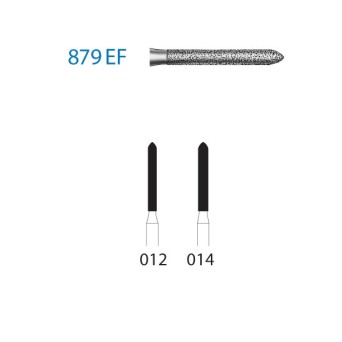 879EF.314.014  KOMET FRESA DIAMANTE TORPEDO TURBINA ø 014 GRANO EXTRA FINO 5 ud.