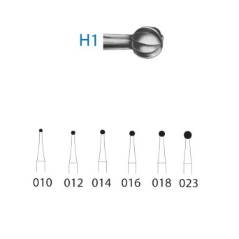 H1.316.012  KOMET FRESA C. TUNGSTENO BOLA TURBINA XLARGO ø 012  5 ud.