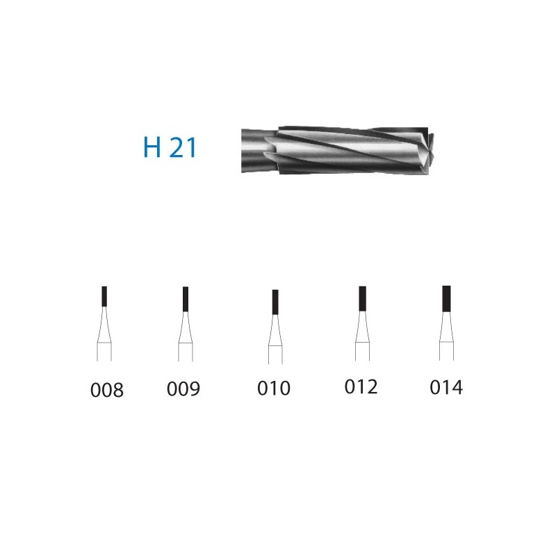H21.314.014  KOMET FRESA C. TUNGSTENO CILINDRICA TURBINA ø 014  5 ud.