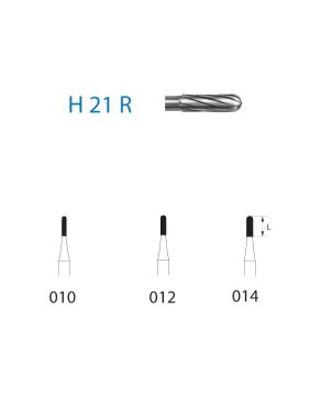 H21R.314.014  KOMET FRESA C. TUNGSTENO CILINDRICA REDONDEADA TURBINA ø 014  5 ud.