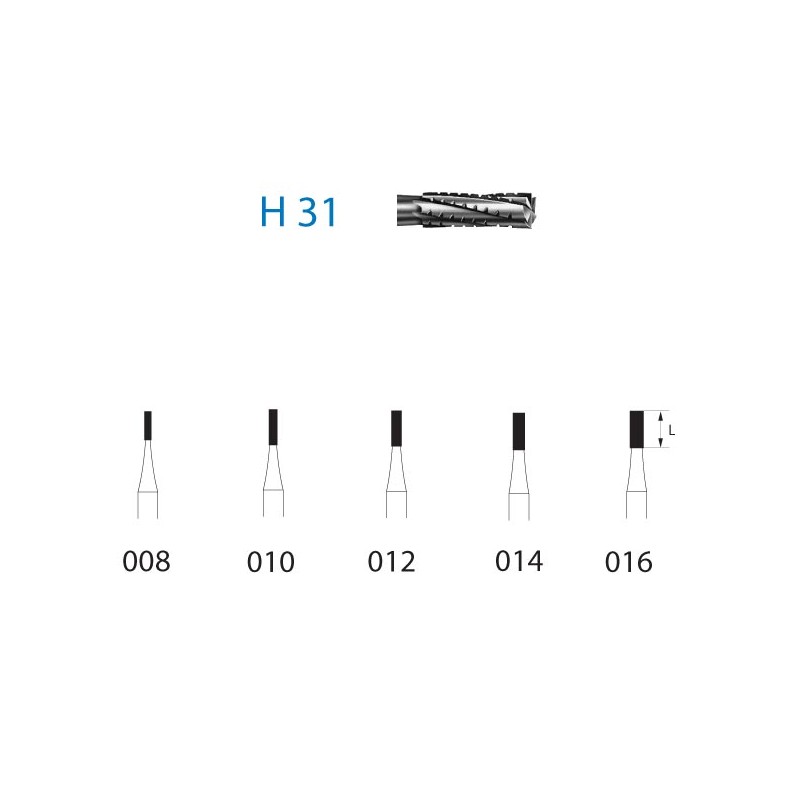 H31.314.008  KOMET FRESA C. TUNGSTENO CILINDRICA TURBINA ø 008  5 ud.