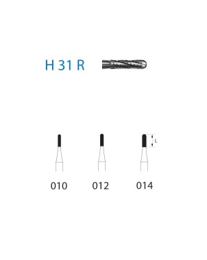 H31R.314.014  KOMET FRESA C. TUNGSTENO CILINDRICA REDONDEADA TURBINA ø 014  5 ud.