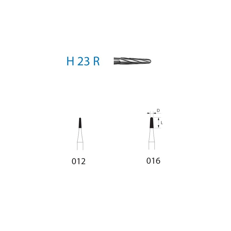 H23R.204.012  KOMET FRESA C. TUNGSTENO CONICA REDONDEADA CONTRAANGULO ø 012  5 ud.