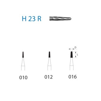 H23R.314.012  KOMET FRESA C. TUNGSTENO CONICA REDONDEADA TURBINA ø 012  5 ud.