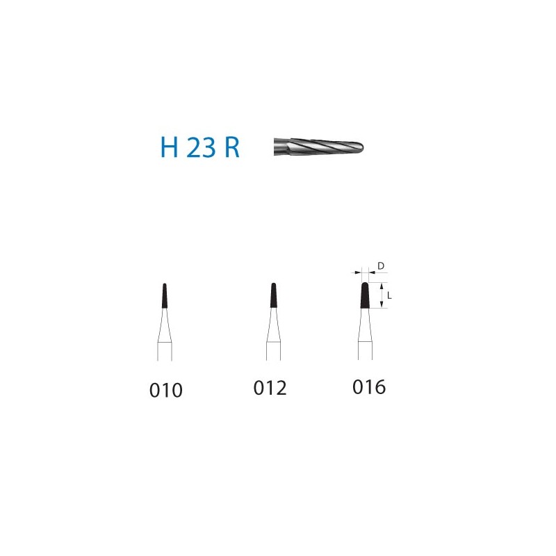 H23R.314.012  KOMET FRESA C. TUNGSTENO CONICA REDONDEADA TURBINA ø 012  5 ud.