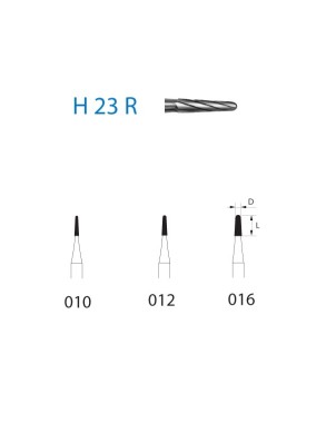 H23R.314.012  KOMET FRESA C. TUNGSTENO CONICA REDONDEADA TURBINA ø 012  5 ud.