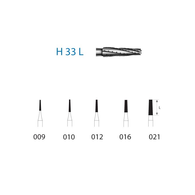 H33L.314.016  KOMET FRESA C. TUNGSTENO CONICA REDONDEADA TURBINA ø 016  5 ud.