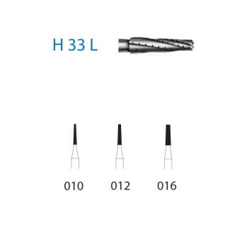 H33L.316.012  KOMET FRESA C. TUNGSTENO CONICA REDONDEADA TURBINA XLARGO ø 012  5 ud.