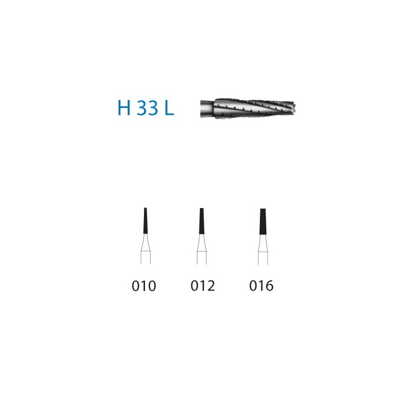 H33L.316.012  KOMET FRESA C. TUNGSTENO CONICA REDONDEADA TURBINA XLARGO ø 012  5 ud.