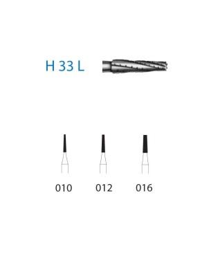 H33L.316.012  KOMET FRESA C. TUNGSTENO CONICA REDONDEADA TURBINA XLARGO ø 012  5 ud.